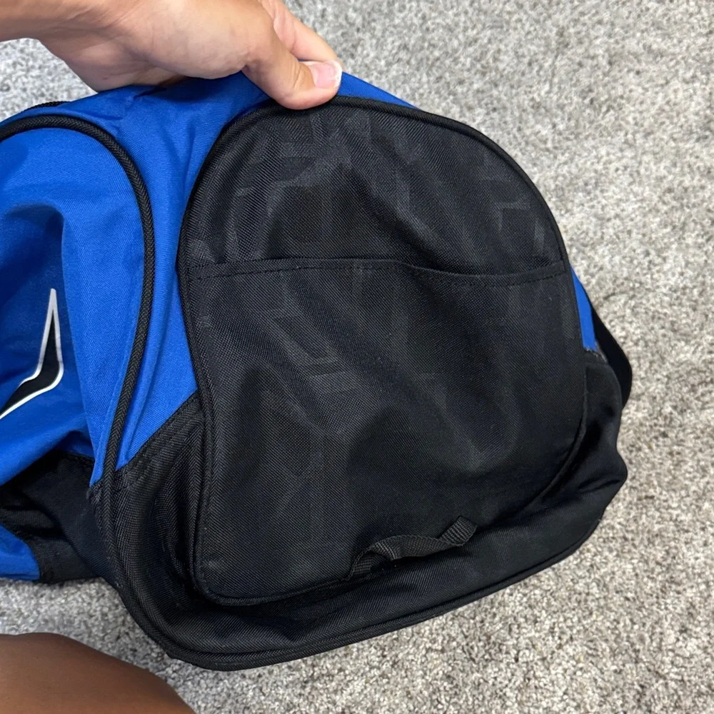 Nike Royal Blue and Black Sports Duffel with White Swoosh